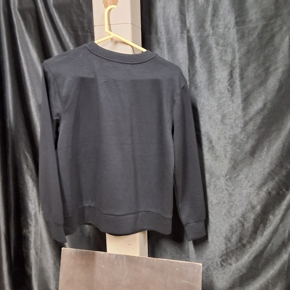 Black Long Sleeve Top with Floral Detail - Picture 6 of 11